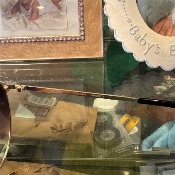 New Quay Stylish Gold Sunglasses with Dark Lenses - Picture 5 of 9